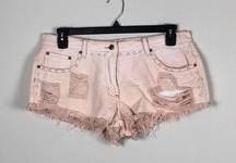 Somedays Lovin Shorts Pink Distressed Studded