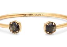 Kendra Scott  Davie Vintage Gold Tone Cuff Bracelet Golden Obsidian