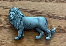 Vintage JJ Silver pewter Majestic Lion Brooch/Pin