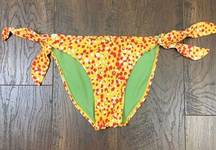 Seven7 Tie-Side Bubble Print Yellow/Red/White Bikini Bottom