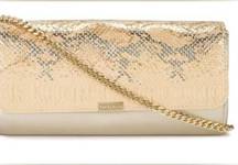 Van Heusen Women’s Metallic Gold Snakeprint Gold Chain Envelope Clutch Purse