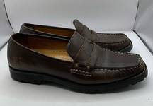 Cole Haan vintage square toe slip on leather brown loafers size 8 old money