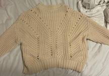 Kids Cream Hole Knit Sweater 