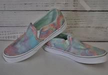 Vans Slip-on Rainbow Pastel Tie-Dye Shoes Women’s Size 7.5