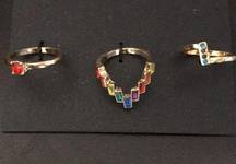Nicole Miller set of 3 Gemstone Rings size 7