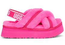 UGG NWT Platform  Disco Cross Slide Slipper Shoe Taffy Pink