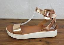 Altar'd State Altar'd States Womens Sandals Sz 7.5 Rose Gold Ankle Strap Hook & Loop Platform