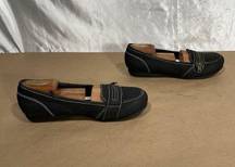 Vintage Route 66 Black Slip On Y2K Mary Jane Loafers Size 8 W