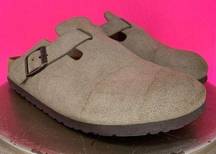 Birkenstock Boston Beige Suede Clog Sz 8