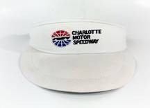 Charlotte Motor Speedway Vintage 90s White Adjustable Embroidered Logo Visor Hat