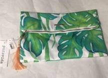 Pura Vida Monstera Leaf Print Toiletry Cosmetic Bag