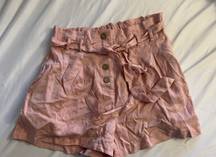 Lani Pink Paper bag Shorts