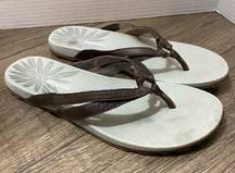PATAGONIA FLIP FLOPS SANDALS LEATHER POLY THONG BROWN SHOES WOMEN'S 9 T11338