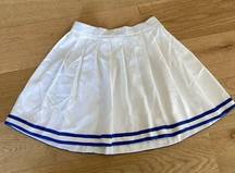 20 Threads Pleated Preppy Tennis Mini Skirt in White & Blue