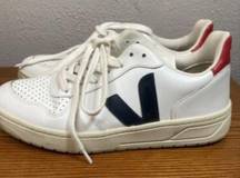 VEJA V10 Navy White and Red Womens Sneakers