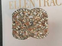 Ellen Tracy Adjustable Gold Pave Crystals Ring