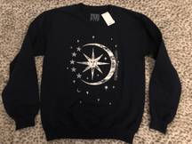 Modern Lux NWT   Moon & Stars Celestial Sweatshirt Navy Juniors Small