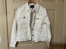 White cotton spandex blend jean jacket. *NWOT*