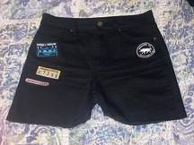 Black Harry Potter Patch Cut Off Shorts