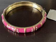 Neiman Marcus Pink & Gold Bejeweled Bangle NWT