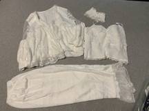 4pcs White PJ Set