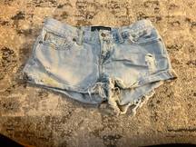 Women’s Victoria secret pink denim distressed shorts. Size 4. 