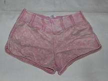 Light pink acid wash shorts