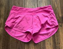 Lululemon Sonic Pink Speed Up Shorts 2.5”