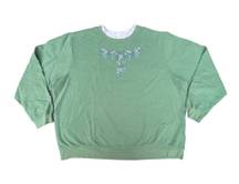 Blair Vintage 90s Floral Embroidered Green Crewneck Sweater