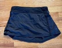 Lululemon EUC  Pace‎ Rival Mid-rise Skort Women 8 Black Tennis Golf Lightweight