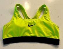 Nike  Neon Yellow Dri-Fit Medium Support Pro Sports Bra Size Women's Small