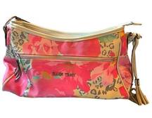 Ellen Tracy Pink Floral & Leopard Pebble Faux Leather Shoulder Tote Bag