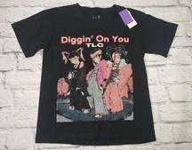 NEW Women's TLC Diggin On You Short Sleeve Graphic T-Shirt Black XS