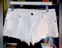 White Denim Cutoff Distressed VS Boyfriend Jean Shorts Size 2/4 XS Small Woman’s