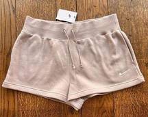 Nike  Sportswear Women's Phoenix Fleece High Waisted Shorts Diffused Taupe XL NWT