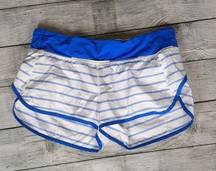 Lululemon  run speed short 2 way blue and white striped size 10