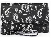 NEW Mundi Big Fat Wallet Womens RFID BLocking Clutch Organizer Black Floral