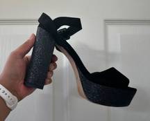 Women’s Black Suede And Glitter Heels 