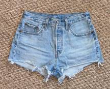 Levi’s Vintage  501 original light wash cutoff denim shorts