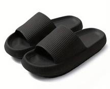 Slip on Cloud Slides Black Sandals