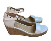 Esprit Romy White Open Toe Platform Espadrille Shoes