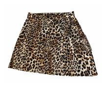 Nasty Gal  Sassy Satin Beige Black Leopard Print Mini Wrap Skirt Party Evening 6