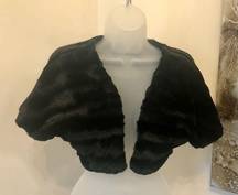 Xtraordinary Black Faux Formal Fur Mini Jacket Sm.