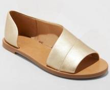 Universal Threads Universal Thread Lissa Gold Asymmetrical Sandals