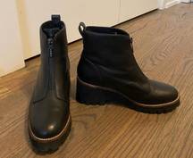 Platform Black Leather Boots