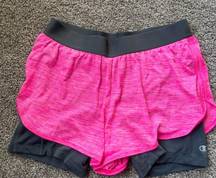 Champion  Performance Shorts With Spandex Underneath