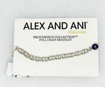 ALEX AND ANI Silver Evil Eye Flat Mariner Chain Bracelet