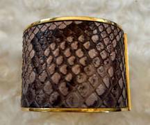 Burberry  Python Print Cuff Bracelet Leather & Metal