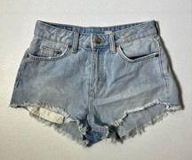 Divided  H&M Light Wash Distressed High Waist Jean Shorts