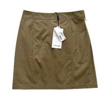 Lacoste Skirt Taupe Cotton Side Zip Front Pockets A-Line Mini Skirt Size 2 NEW